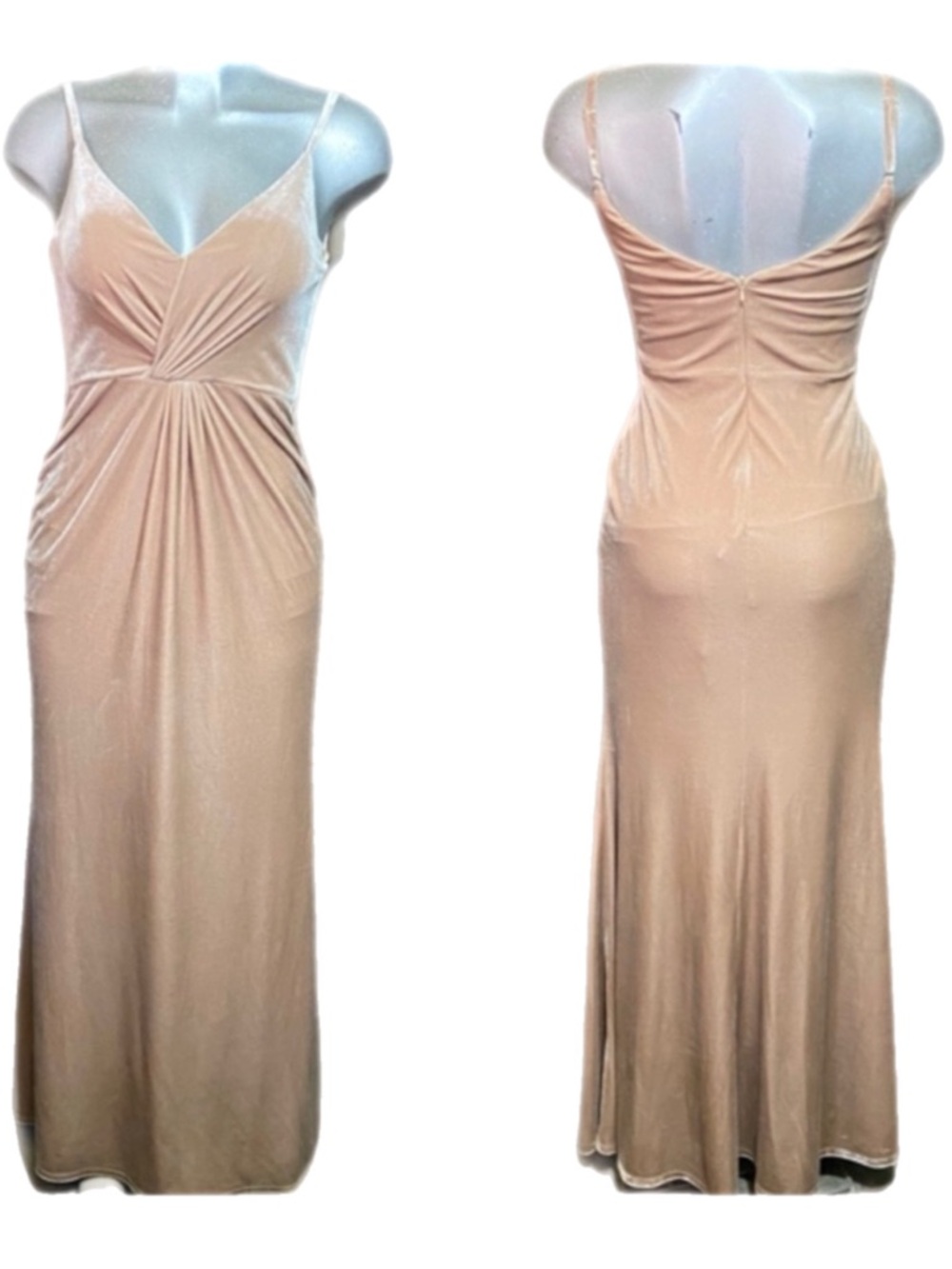 Revelry Blair Velvet Bridesmaid Maxi Dress Small Blush Pink Wedding-Guest Bridal